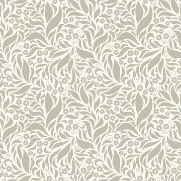 seamless  abstract grey floral background