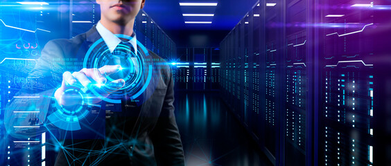 Cloud data, big data, internet of thing IOT, business finance and server data center AI artificial...