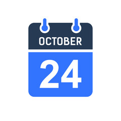 Fototapeta premium October 24 Calendar Date Icon, Event Date Icon, Calendar Date, Icon Design Vector Graphic