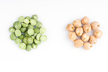peanut close-up. lentils close up. chickpeas close up.
