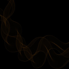 gold neon waves. abstract vector curves. eps 10