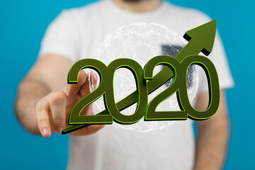 the 2020 business year up goals and  success illustration