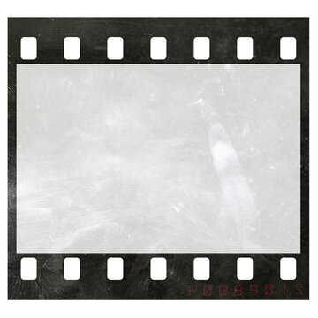 old film strip on white background