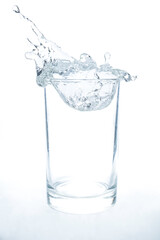 Drink water pouring in to glass	