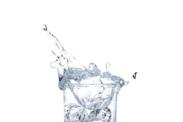 Drink water pouring in to glass	