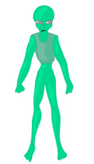 evil alien. cute fantastic character. emotion is anger. mascot or sticker