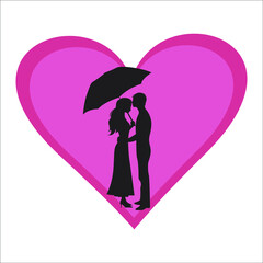 illustration vector Silhouettes, Couples holding hands
