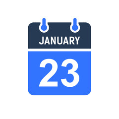 January 23 Calendar Date Icon, Event Date Icon, Calendar Date, Icon Design Vector Graphic