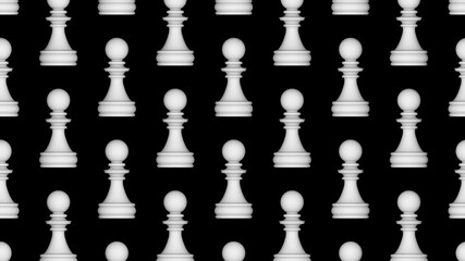 white pawns pattern 3d render