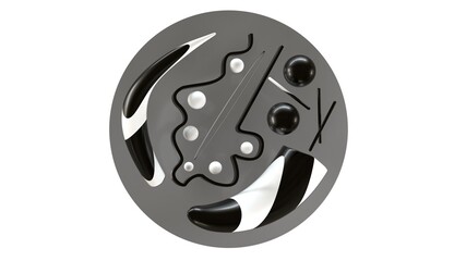 abstract black and white composition 3d render
