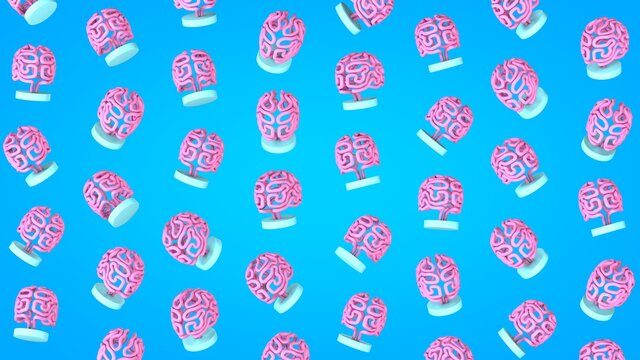 Pink Brain Pattern 3d Render