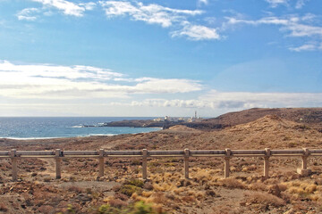  landscapes from the Spanish island of Tenerife with the highway and the ocean