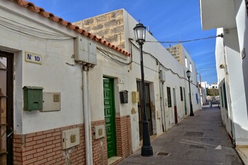  city of Corralejo on the Spanish Canary Island Fuerteventura on a warm holiday day
