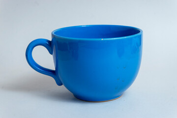 cup for breakfast on a white background