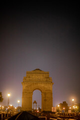 Fototapeta na wymiar We took a photo of India Gate at night.