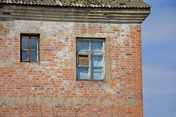 Windows and doors. Village Korenevka in the Gomel region. Gomel region. Belarus.