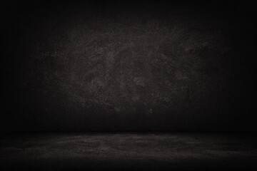 Abstract Dark Concrete Room Interior Background.