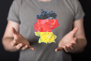 Map - Germany - 3D-Illustration digital.