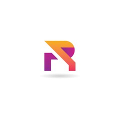 initial r with abstract logo design vector element template