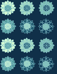 set of snowflakes