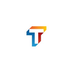 initial t with colorful logo design vector element template