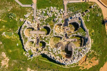 Top Down view of Ggantija Gozo - obrazy, fototapety, plakaty