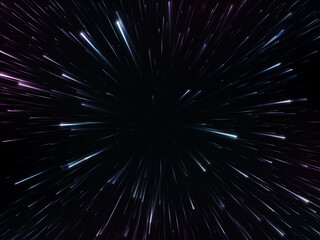 Space speed. Abstract starburst dynamic lines or rays. Vector illustration