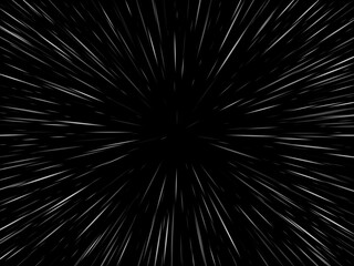 Space speed. Abstract starburst dynamic lines or rays. Vector illustration