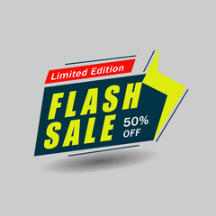 Flash sale banner tag template vector design