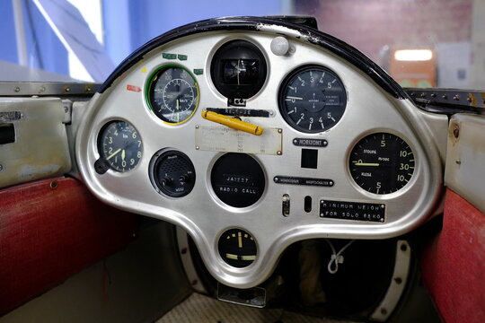 SAPPORO, JAPAN - NOVEMBER 16, 2019: L13-Blanik Sailplane Controller. L13-Blanik is two-seater trainer glider produced by Let Kunovice since 1956.