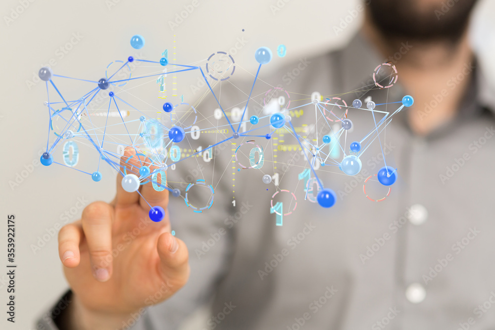 Wall mural organization network team concept networking.