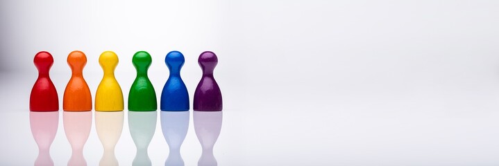 Row Of Colorful Pawns