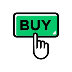 click buy online shop button vector icon illustration line 