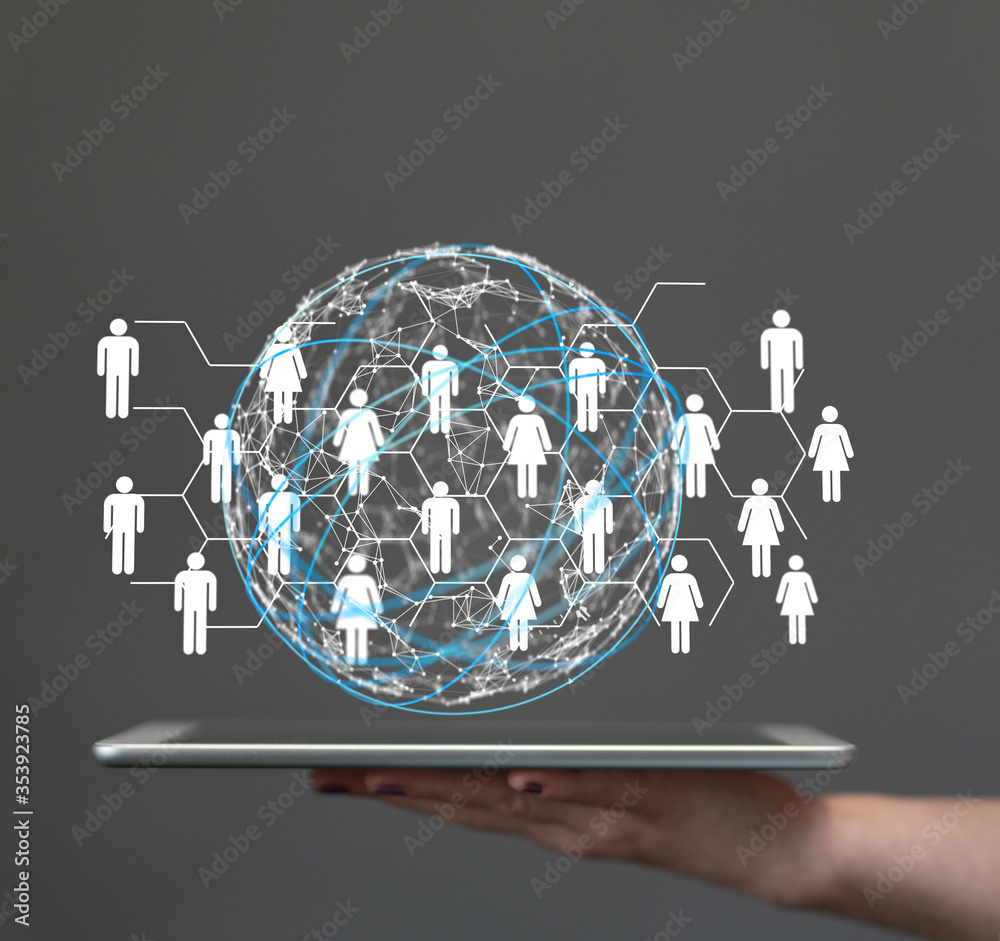 Poster  Digital Network and data concept.