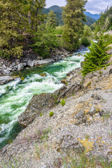 Fototapeta na wymiar Majestic mountain river in Canada.