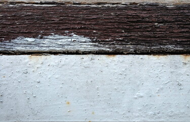 Old Wooden and White Painting Wall Background.