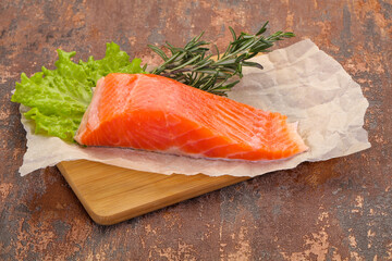 Piece of raw salmon