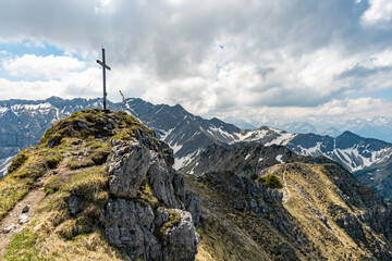 Fototapeta premium Mountain tour in the Allgau Alps