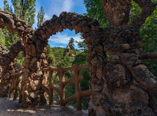 In the village of La Pobla de Lillet in Catalonia there is this beautiful garden made by Gaudi with incredible details.