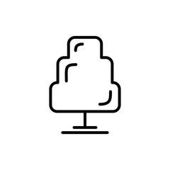 Line tree icon isolated on white background. Minimalistic outline style. Vector illustration.