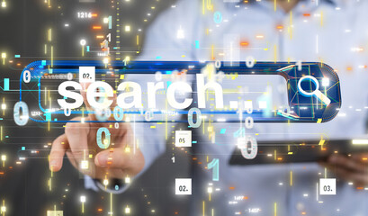 press online search bar engine touch digital 3d