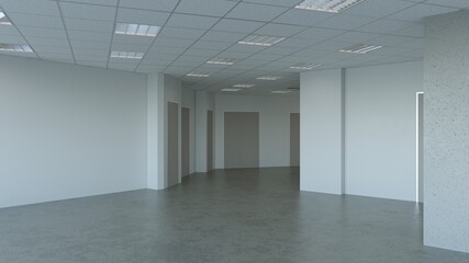 empty pavilion, interior visualization, 3D illustration