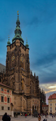 Fototapeta na wymiar St. Vitus Cathedral by dusk, Prague, Czech Republic