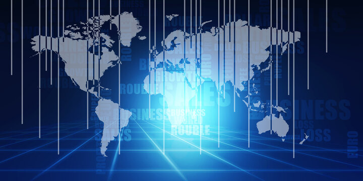 2d illustration world map abstract background
