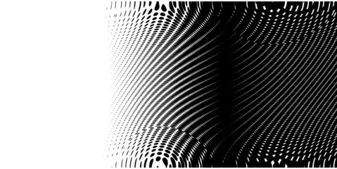 Vertical waves and stripe gradient halftone dots background / Pop art template, texture print pattern / Vector illustration /vintage monochrome fade wallpaper / Dotted geometric comic retro design 