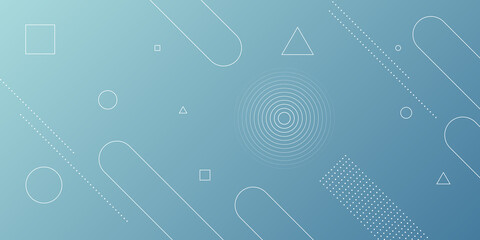 Modern abstract background with memphis elements in dark blue gradients and retro themed for posters, banners and website landing pages.