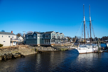 Fototapeta na wymiar View of the small village of Kennebunkport, Maine, USA