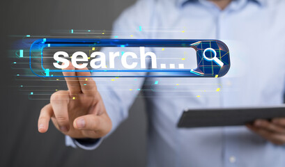 press online search bar engine touch digital 3d
