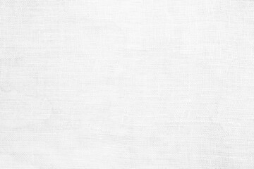 White Coarse Burlap Canvas Texture Background with Water Stains.
