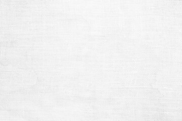 White Coarse Burlap Canvas Texture Background with Water Stains.